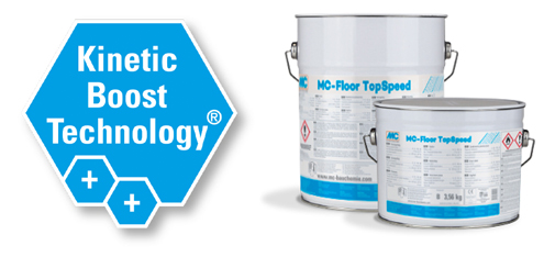 Grâce au revêtement haute performance MC-Floor TopSpeed, les sols industriels et les surfaces extérieures peuvent être traités et remis en service en quelques heures.